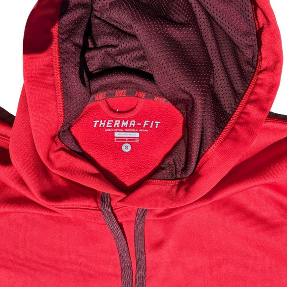 Nike Men's Small Red Therma-Fit Pullover Hoodie Sweatshirt - Picture 3 of 10